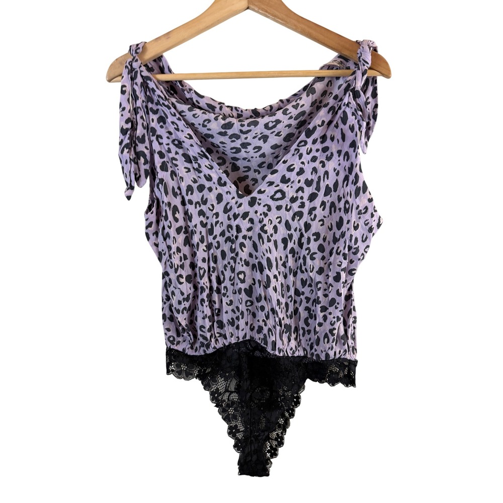 Free People Intimately Leopard Bodysuit Bare it All Size Medium Sleeveless